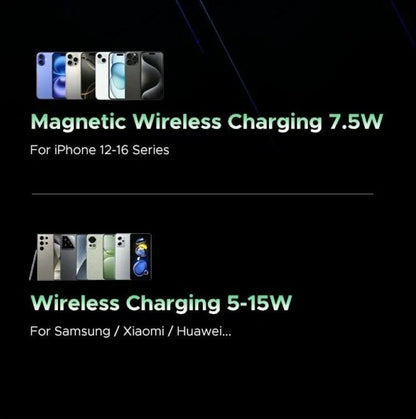 Spoljna bežična baterija UGREEN PB562, 10000mAh, 20W, PD + FQI, 1 x QI - 1 x USB-C, Crna