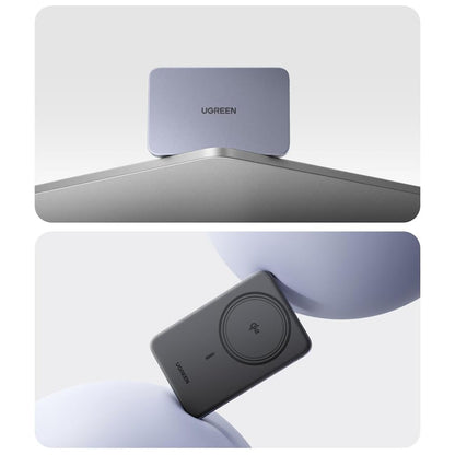 Bežična Eksterna Baterija UGREEN PB580 (75984B), 5000mAh, 15W, PD + FQI, 1 x QI - 1 x USB-C, Siva