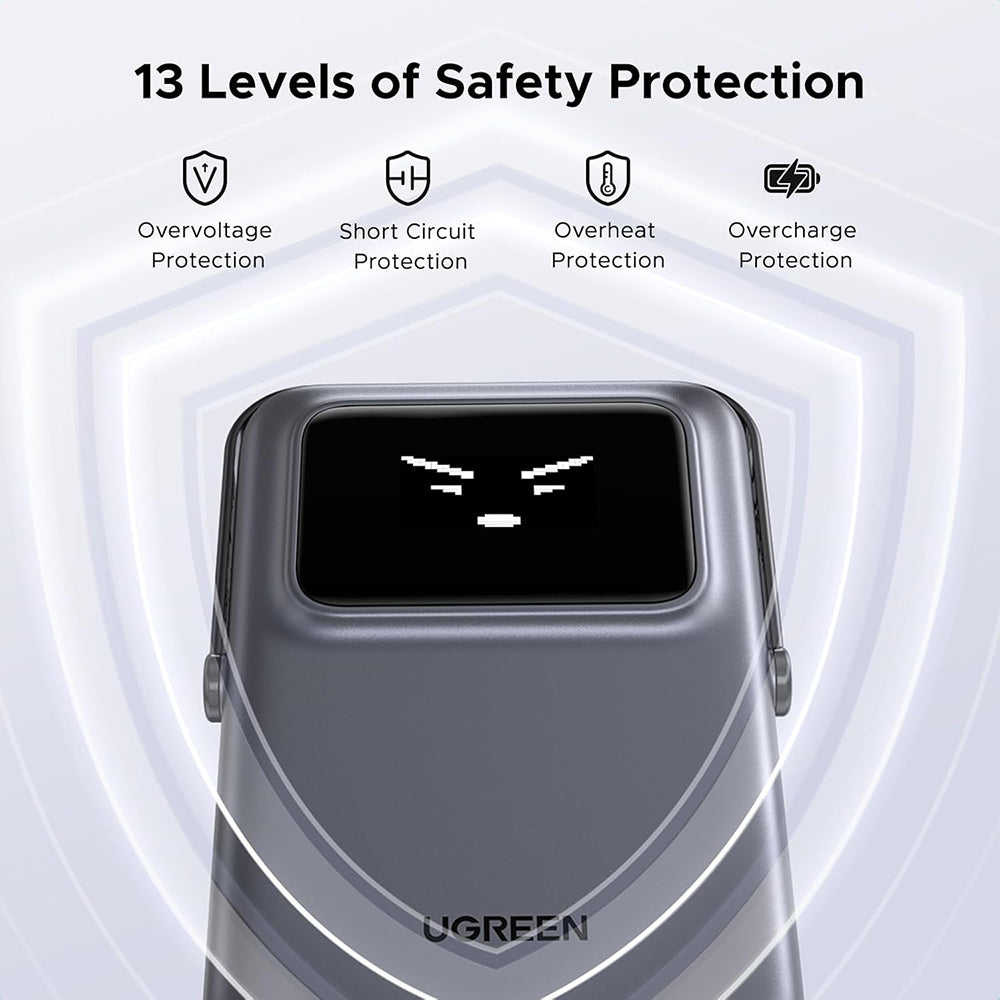 Spoljna Bežična Baterija UGREEN PB764 Uno, 10000mAh, 20W, PD + FQI, 1 x QI - 1 x USB-C, Siva