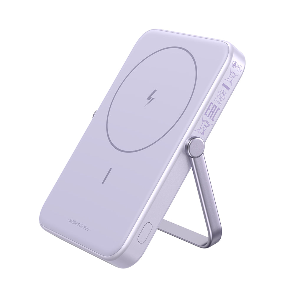 Spoljna bežična baterija UGREEN PB571 Uno, 5000mAh, 20W, PD + FQI, 1 x QI - 1 x USB-C, Ljubičasta