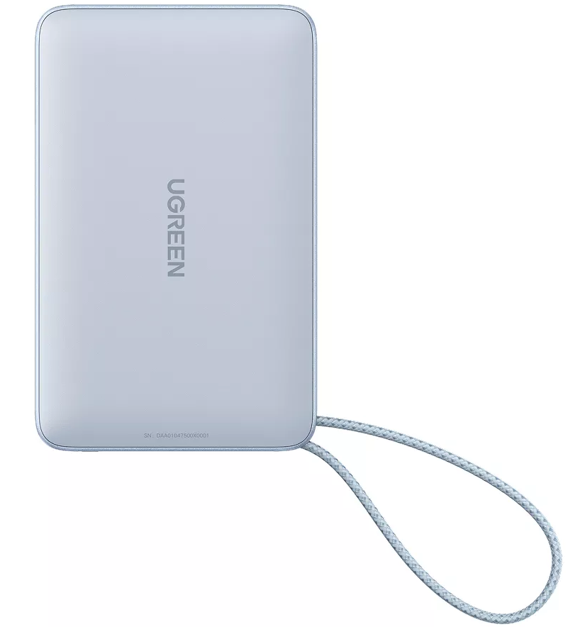 Spoljna bežična baterija UGREEN MagFlow PB773, 10000mAh, 25W, PD + FQI, 1 x QI - 2 x USB-C, Plava