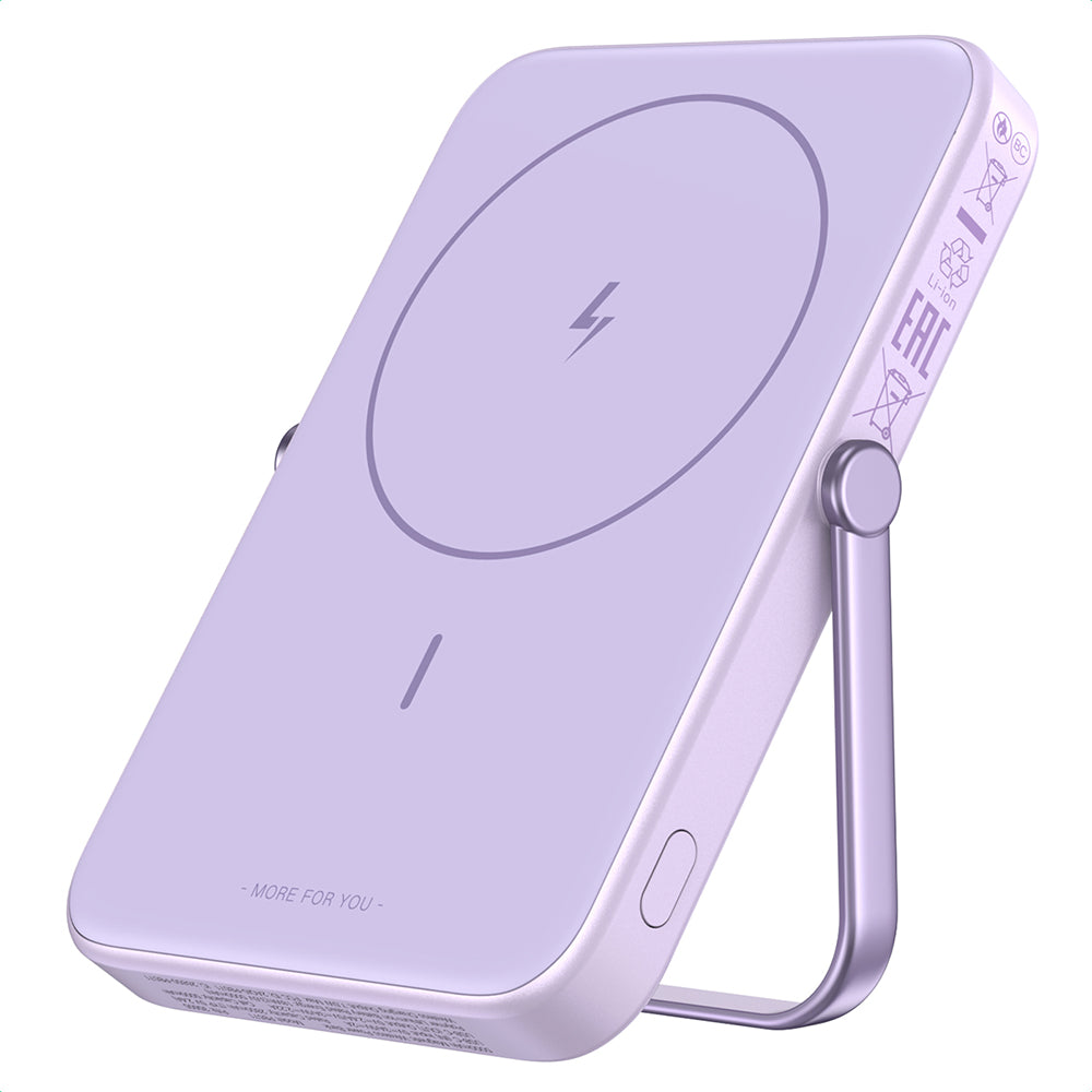 Spoljna bežična baterija UGREEN PB571 Uno, 5000mAh, 20W, PD + FQI, 1 x QI - 1 x USB-C, Ljubičasta