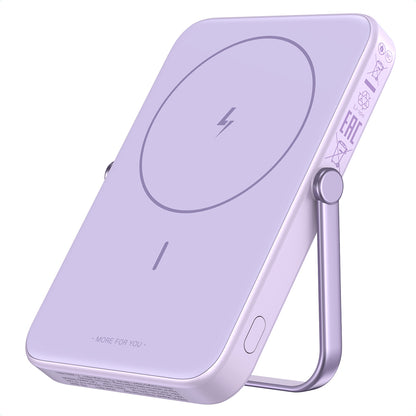 Spoljna bežična baterija UGREEN PB571 Uno, 5000mAh, 20W, PD + FQI, 1 x QI - 1 x USB-C, Ljubičasta