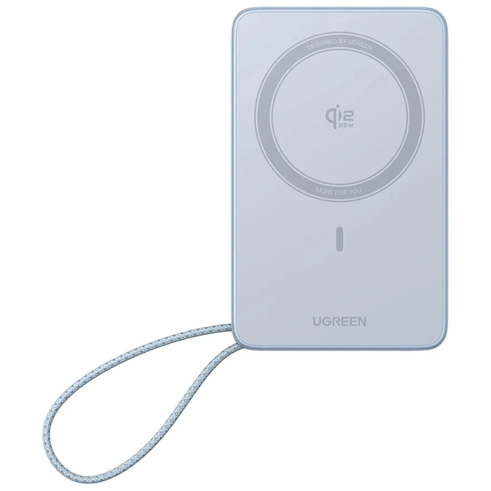Bežična Eksterna Baterija UGREEN MagFlow PB773 (65958B), 10000mAh, 25W, PD + FQI, 1 x QI - 2 x USB-C, Plava