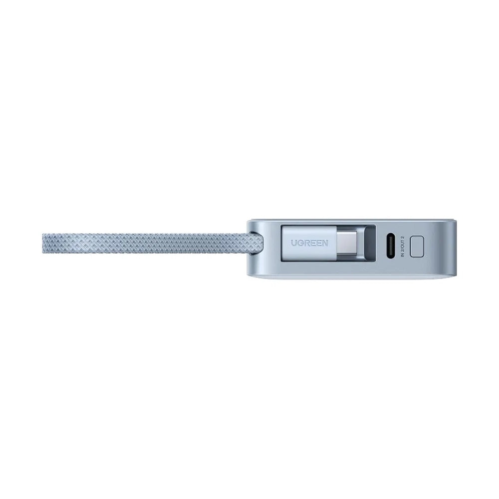 Bežična Eksterna Baterija UGREEN MagFlow PB773 (65958B), 10000mAh, 25W, PD + FQI, 1 x QI - 2 x USB-C, Plava
