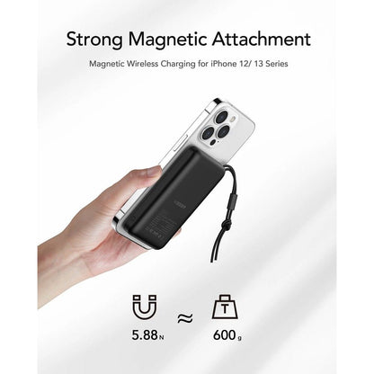 Spoljna bežična baterija Veger VP1151 / W1151, 10000mAh, 22.5W, QC + PD + FQI, 1 x QI - 1 x USB-A - 1 x USB-C, Crna