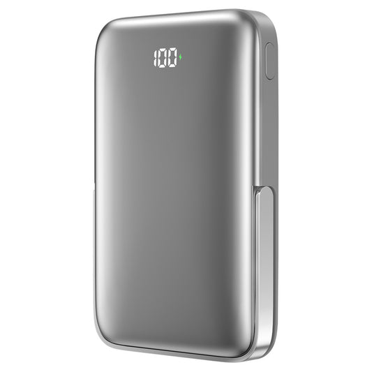 Spoljna bežična baterija WiWu Wi-P018, 10000mAh, 20W, PD + FQI, 1 x QI - 1 x USB-C, Siva