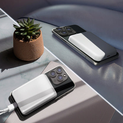 Spoljna baterija Wireless WZK WRW349YWS, 10000mAh, 20W, PD + FQI, 1 x QI - 1 x USB-C, Bela