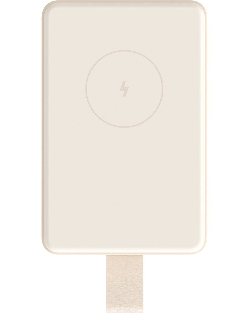 Bežična Eksterna Baterija Xiaomi Mi Magnetic, 6000mAh, 15W, PD + FQI, 1 x QI - 1 x USB-C, Bež BHR9074GL