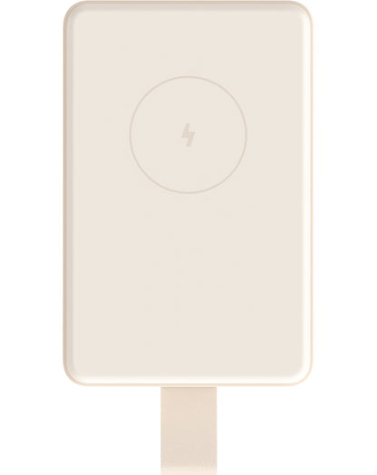 Bežična Eksterna Baterija Xiaomi Mi Magnetic, 6000mAh, 15W, PD + FQI, 1 x QI - 1 x USB-C, Bež BHR9074GL