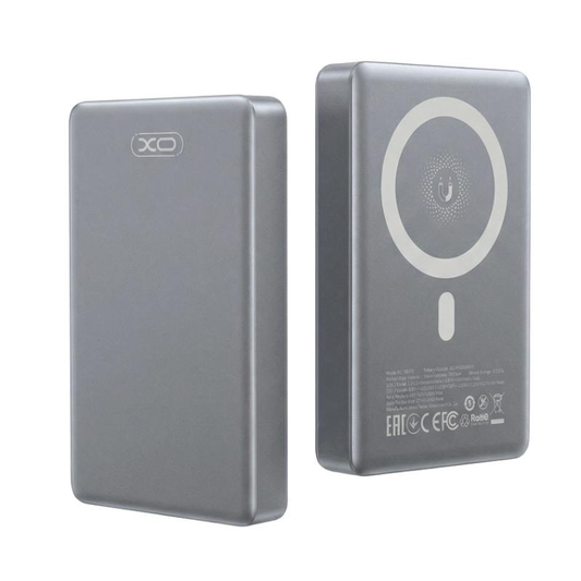 Bežična eksterna baterija XO Design PR294, 10000mAh, 20W, PD + FQI, 1 x QI - 1 x USB-C, Siva