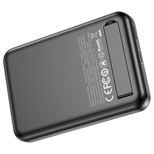 Bežična Eksterna Baterija XO Design PR264, 10000mAh, 20W, PD + FQI, 1 x QI - 1 x USB-C, Crna, Refabrikovana