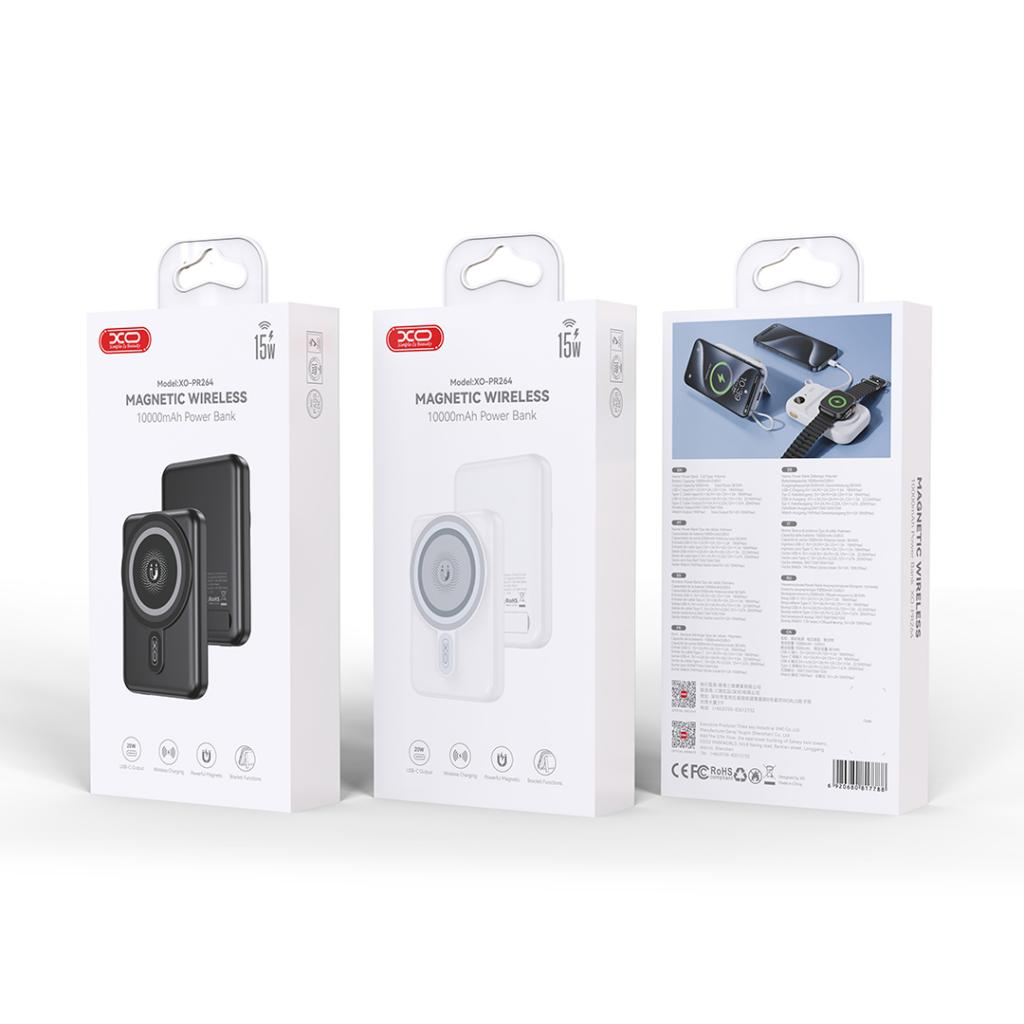 Spoljna baterija Wireless XO Design PR264, 10000mAh, 20W, PD + FQI, 1 x USB-C, Bela