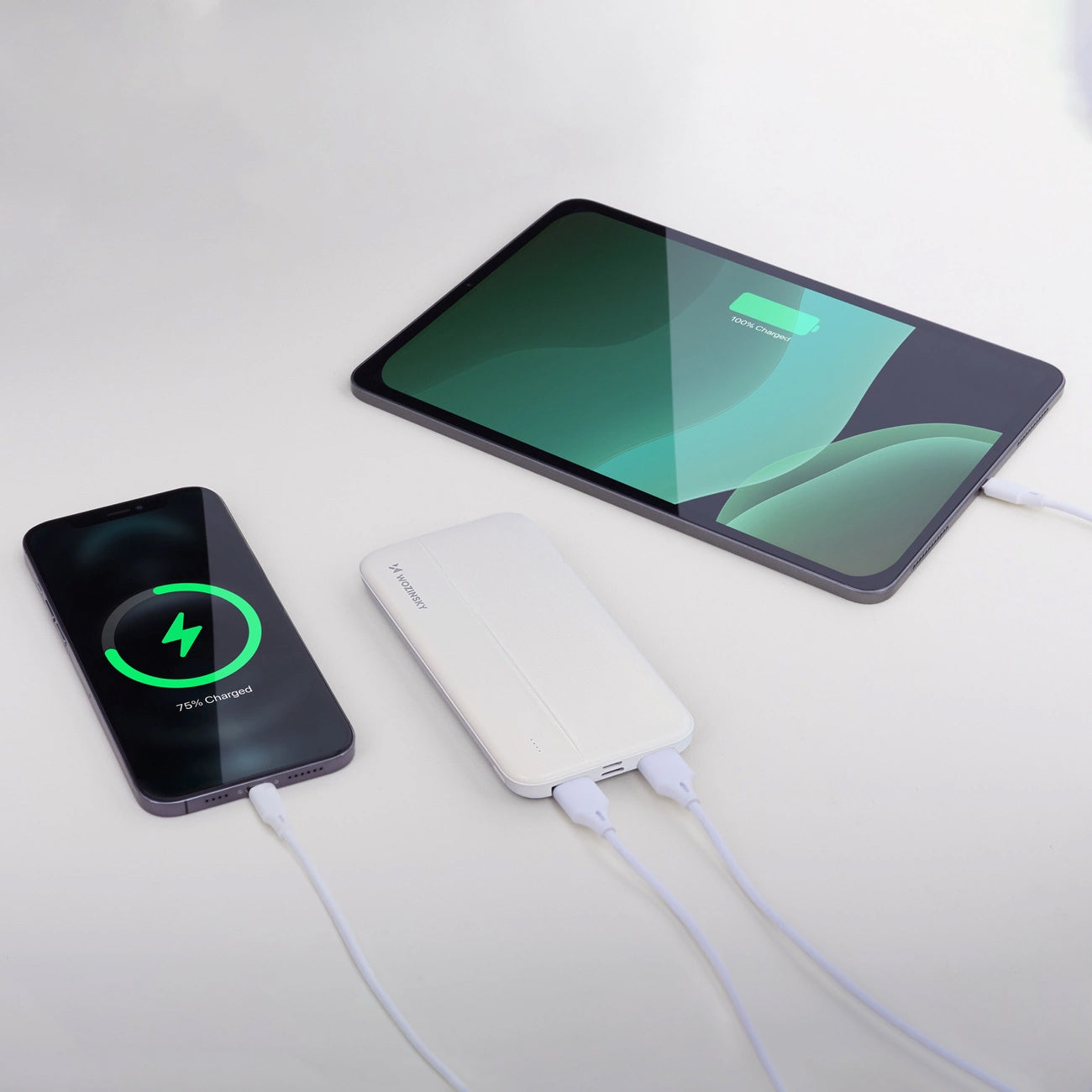 Spoljna baterija WZK WPBWE1, 10000mAh, 10W, 2 x USB-A, Bela