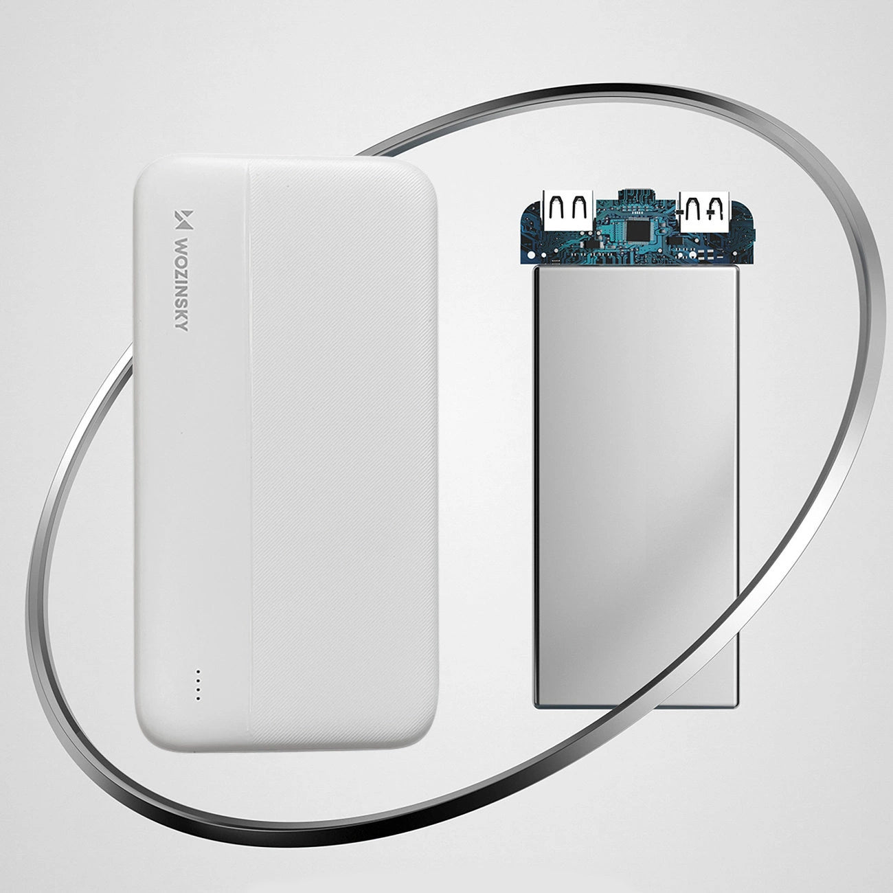 Spoljna baterija WZK WPBWE1, 10000mAh, 10W, 2 x USB-A, Bela