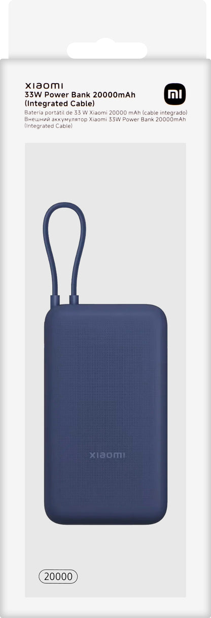 Spoljna baterija Xiaomi, 20000mAh, 33W, QC + PD, 1 x USB-A - 2 x USB-C, Plava BHR8975GL