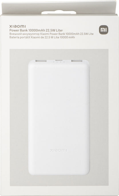 Spoljna baterija Xiaomi Lite, 10000mAh, 22.5W, QC + PD, 1 x USB-C - 2 x USB-A, Bela BHR9350GL
