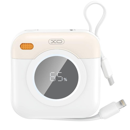 Spoljna baterija XO Design PR258, 10000mAh, 20W, QC + PD, 1 x Lightning - 1 x USB-C, Bež