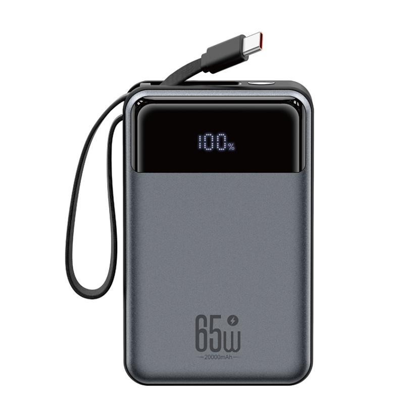 Spoljna baterija XO Design PR267, 20000mAh, 65W, QC + PD, 1 x USB-A - 2 x USB-C, Siva