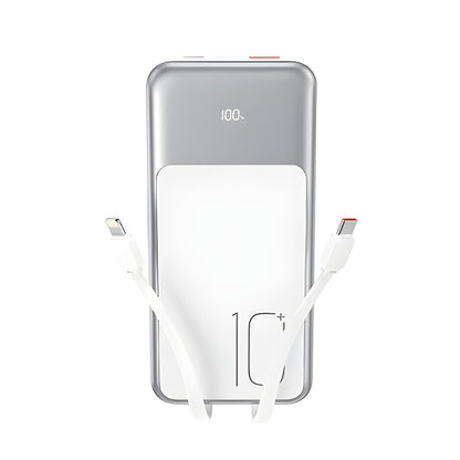Spoljna baterija XO Design PR248, 10000mAh, 22.5W, QC + PD, 1 x Lightning - 1 x USB-A - 2 x USB-C, Bela