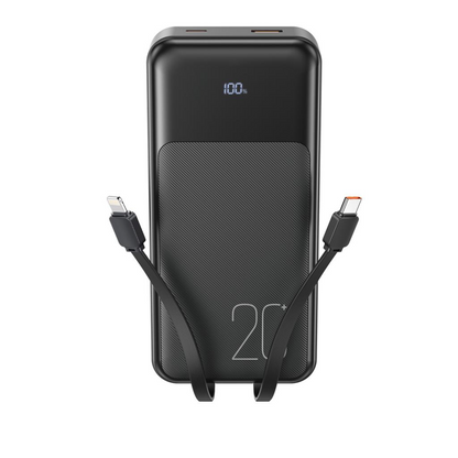Spoljna baterija XO Design PR249, 20000mAh, 22.5W, QC + PD, 1 x Lightning - 1 x USB-A - 2 x USB-C, Crna
