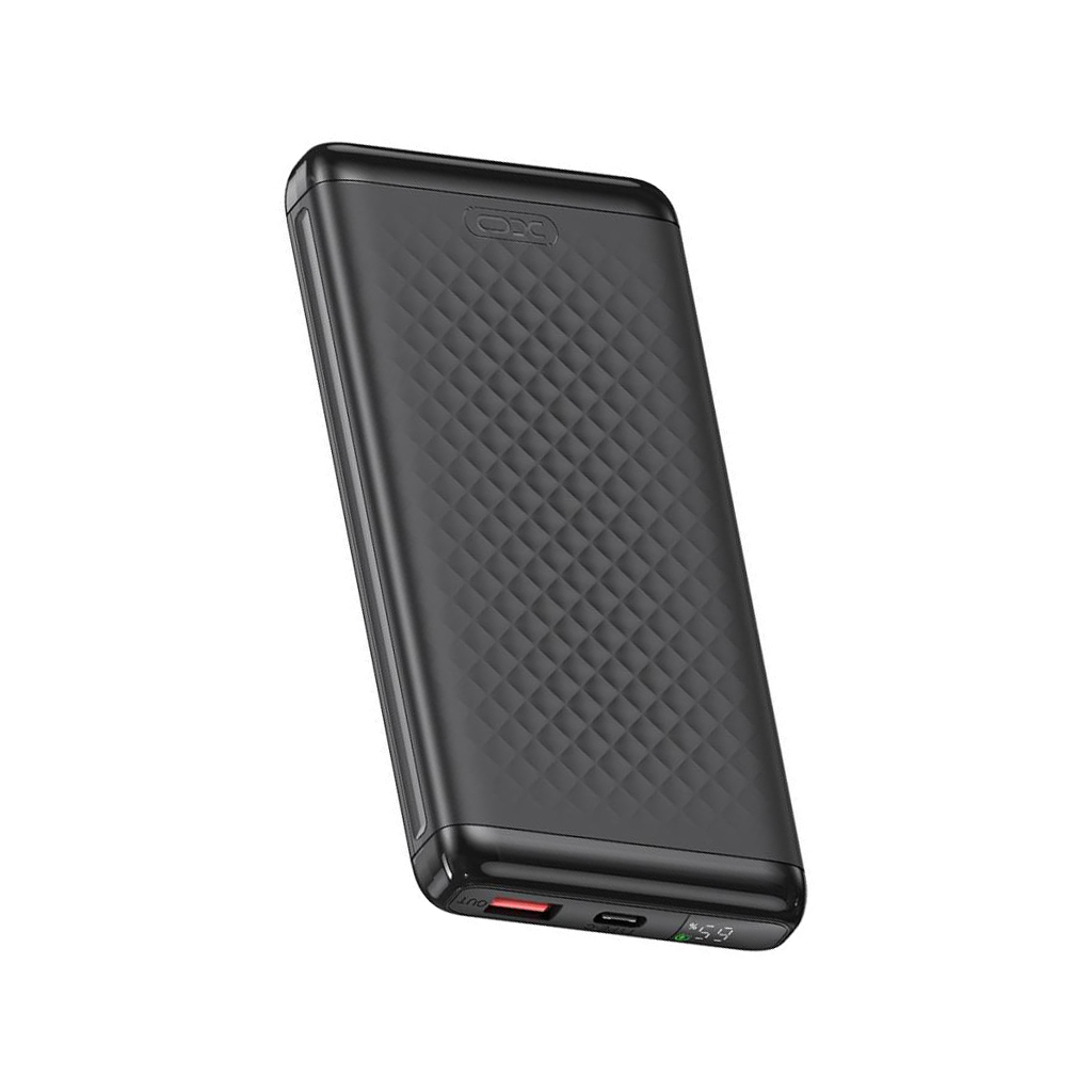 Eksterni punjač XO Design PB308, 10000mAh, 22.5W, QC + PD, 1 x USB-A - 1 x USB-C, Crna
