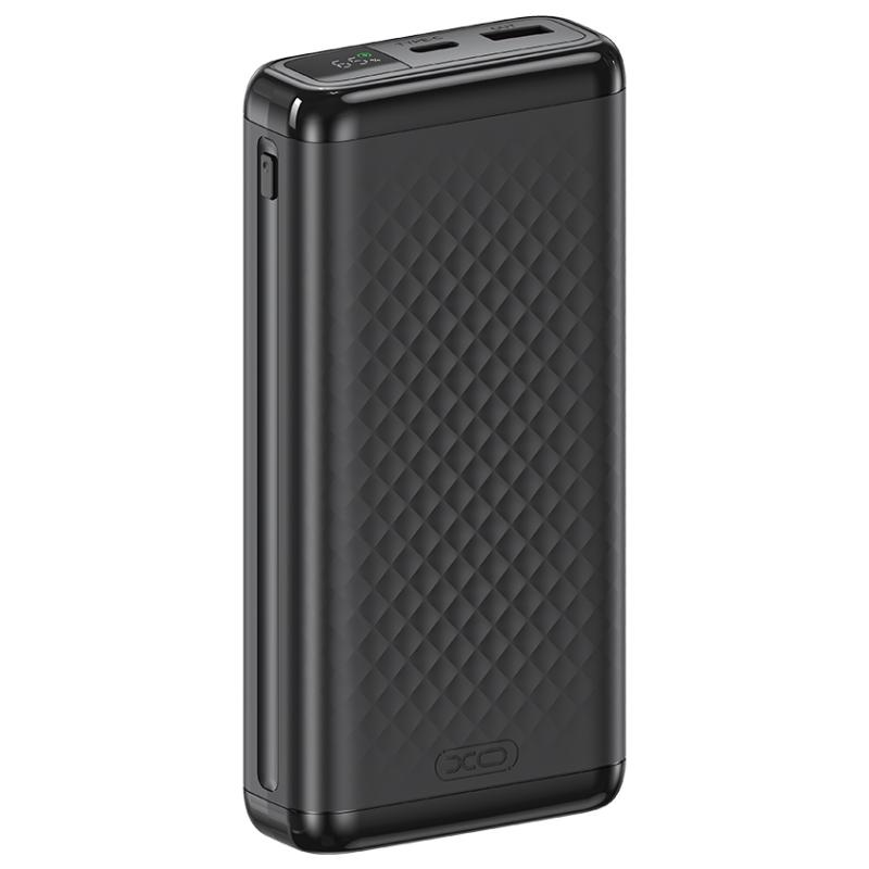 Eksterna baterija XO Design PB309, 20000mAh, 22.5W, QC + PD, 1 x USB-A - 1 x USB-C, Crna