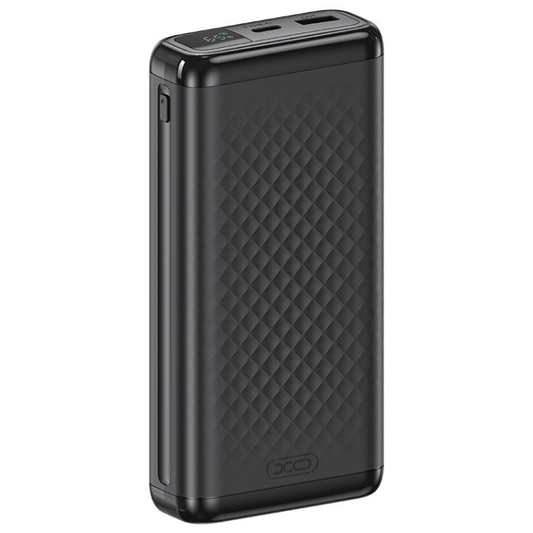 Eksterna baterija XO Design PB309, 20000mAh, 22.5W, QC + PD, 1 x USB-A - 1 x USB-C, Crna
