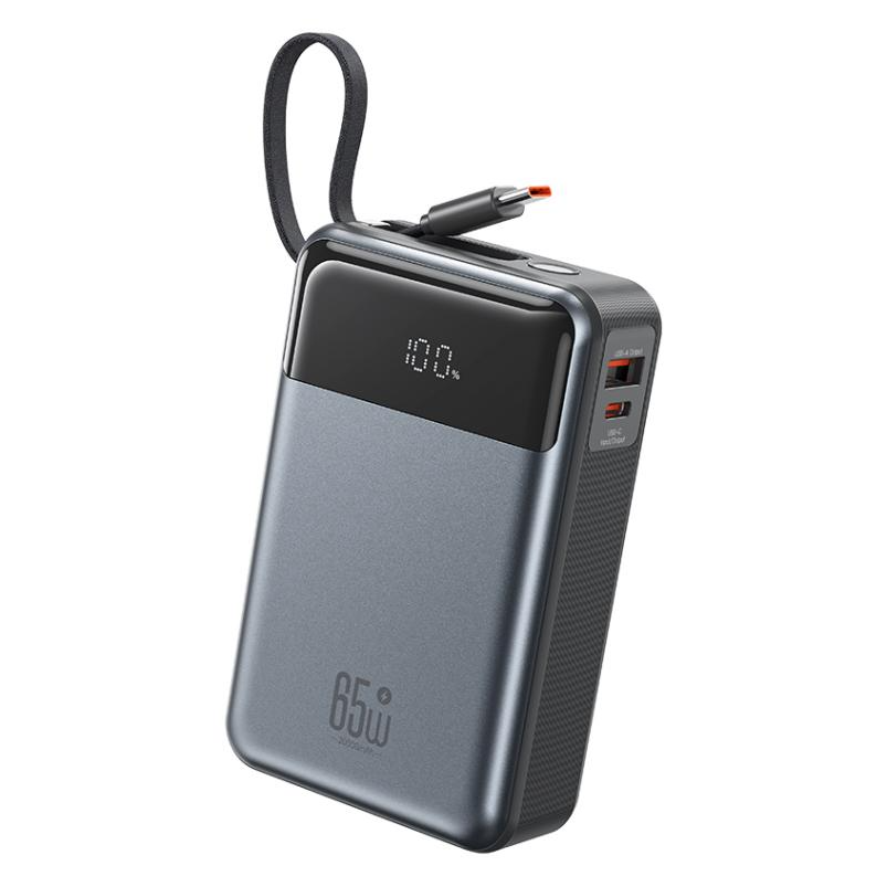 Spoljna baterija XO Design PR267, 20000mAh, 65W, QC + PD, 1 x USB-A - 2 x USB-C, Siva