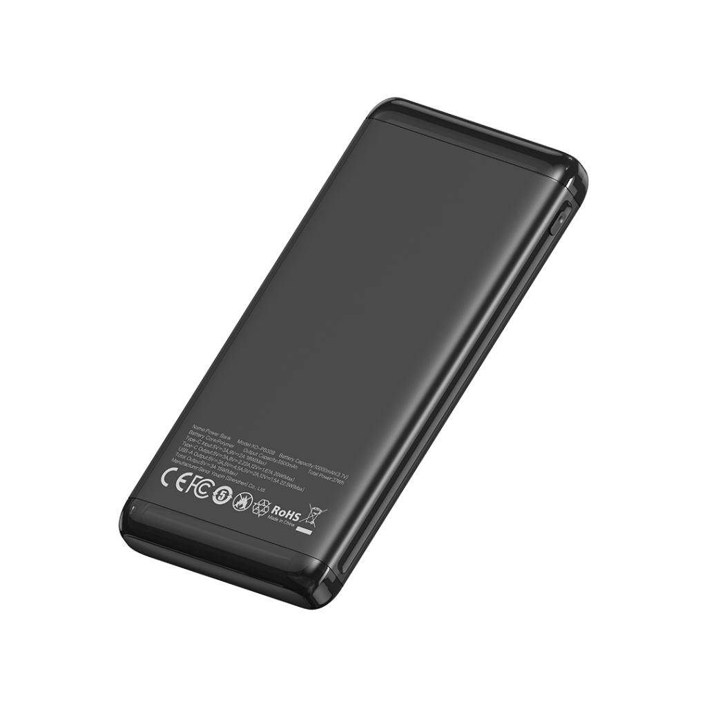 Eksterni punjač XO Design PB308, 10000mAh, 22.5W, QC + PD, 1 x USB-A - 1 x USB-C, Crna