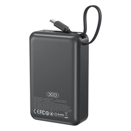Spoljna baterija XO Design PR267, 20000mAh, 65W, QC + PD, 1 x USB-A - 2 x USB-C, Siva