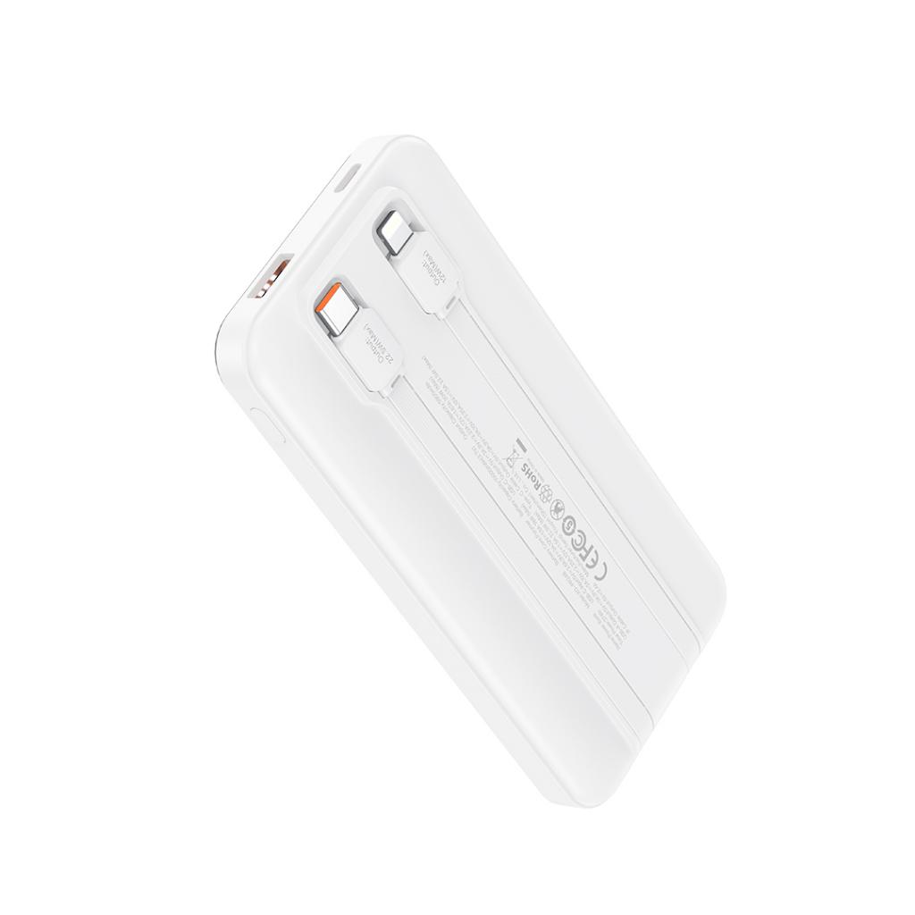 Spoljna baterija XO Design PR248, 10000mAh, 22.5W, QC + PD, 1 x Lightning - 1 x USB-A - 2 x USB-C, Bela