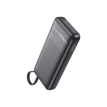 Eksterna baterija XO Design PR268, 20000mAh, 130W, QC + PD, 1 x USB-A - 2 x USB-C, Siva