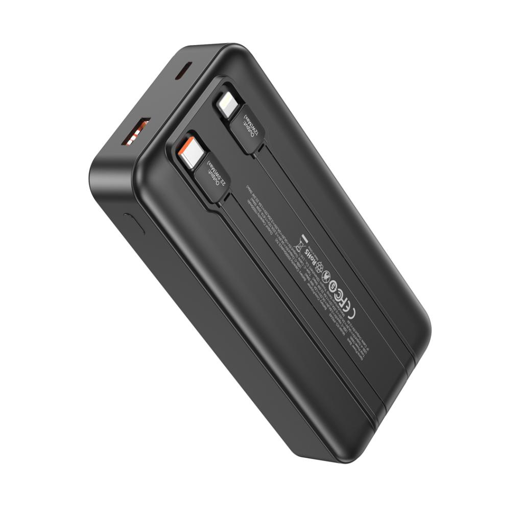 Spoljna baterija XO Design PR249, 20000mAh, 22.5W, QC + PD, 1 x Lightning - 1 x USB-A - 2 x USB-C, Crna