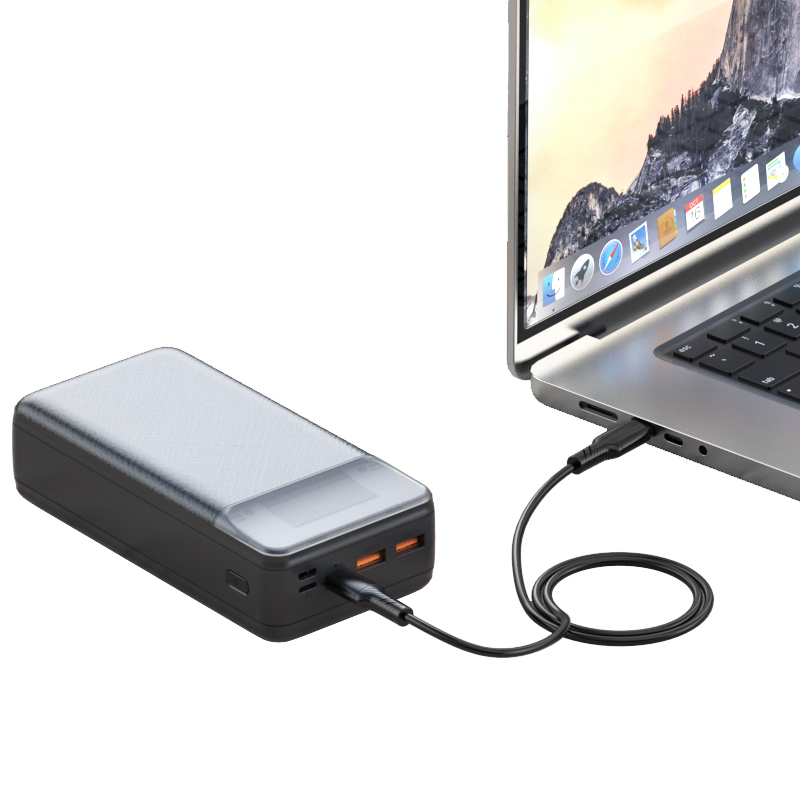 Spoljna baterija XO Design PR201, 30000mAh, 65W, QC + PD, 1 x USB-C - 2 x USB-A, Crna