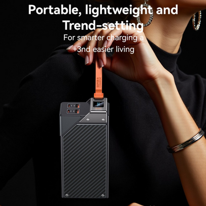 Eksterna baterija Yesido YP62, 30000mAh, 22.5W, QC + PD, 2 x USB-A - 2 x USB-C, Crna