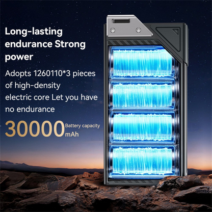 Eksterna baterija Yesido YP62, 30000mAh, 22.5W, QC + PD, 2 x USB-A - 2 x USB-C, Crna