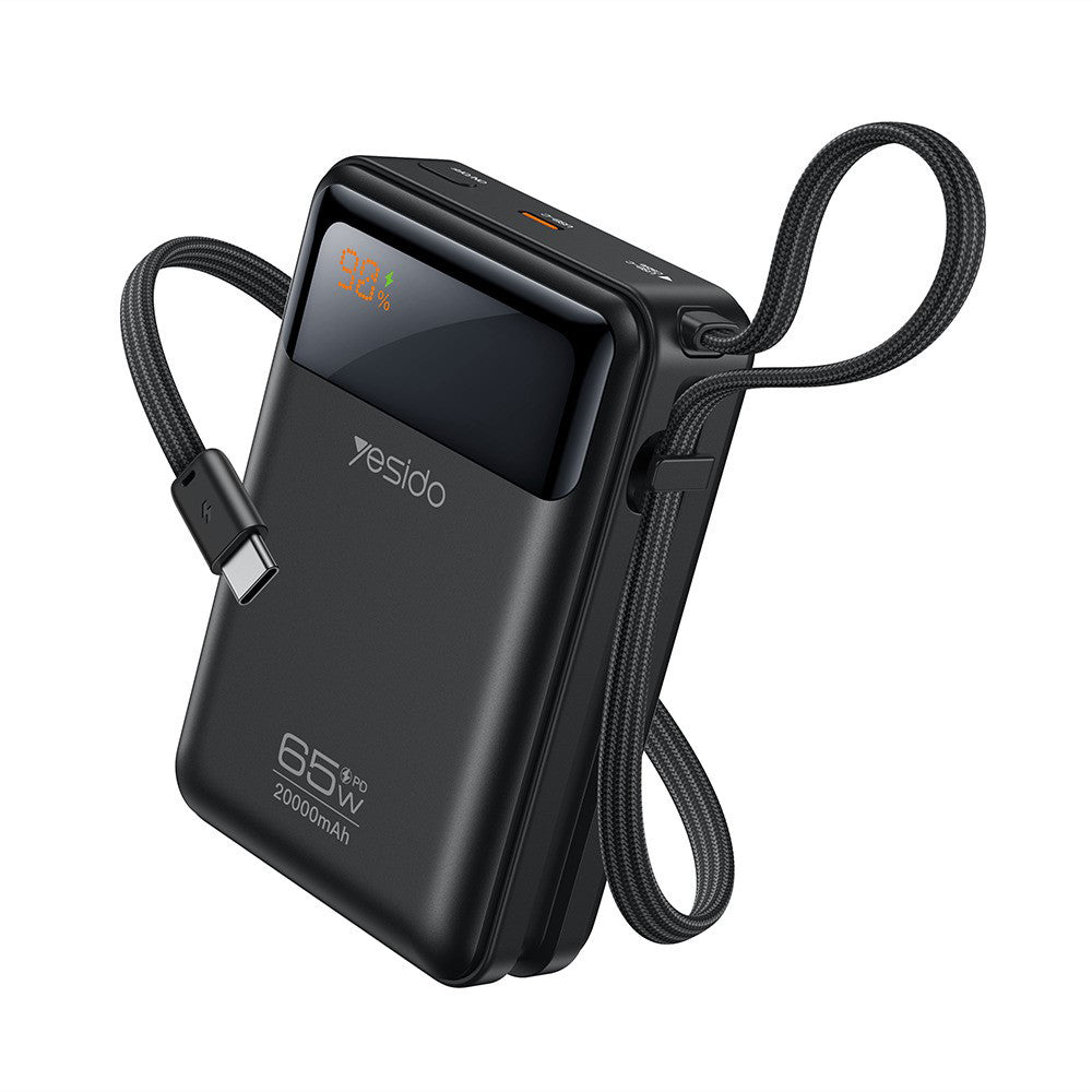 Eksterna baterija Yesido YP97, 20000mAh, 65W, PD, 2 x USB-C, Siva