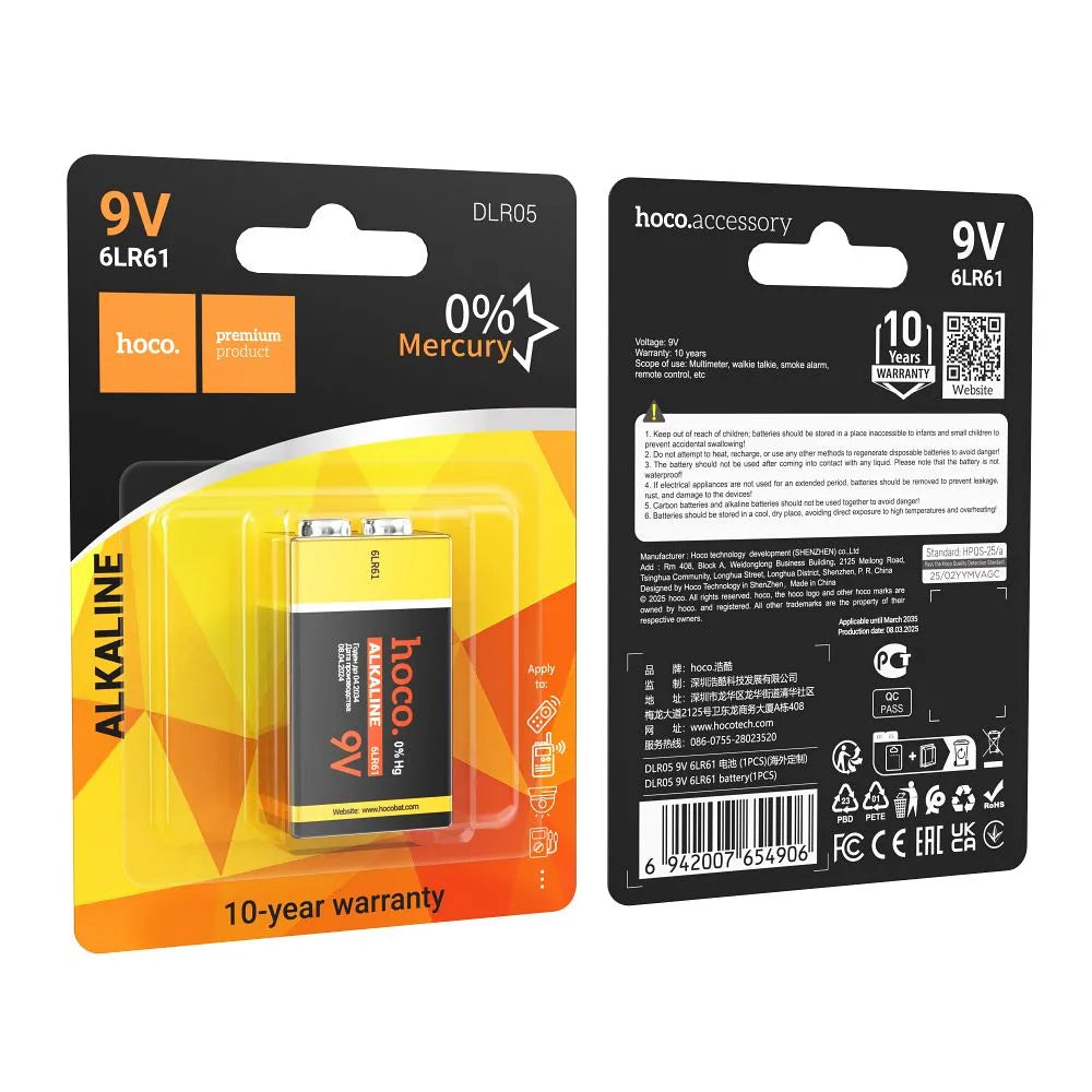 Baterija HOCO DLR05, 6LR61 (9V)