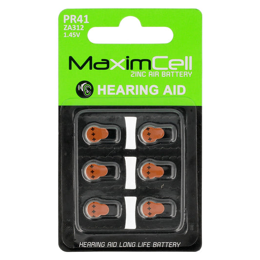 Baterija MaximCell Zinc Air, PR41 / ZA312, Set 6 komada