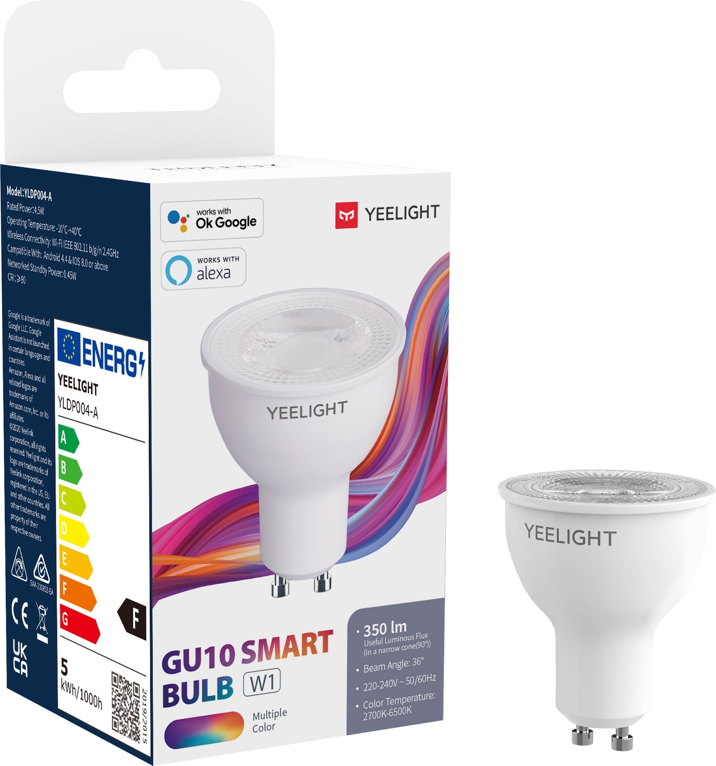 LED sijalica Yeelight W1, Wi-Fi, GU10, 4.5W, 2700K - 6500K, 350lm, Multicolor YLDP004-A