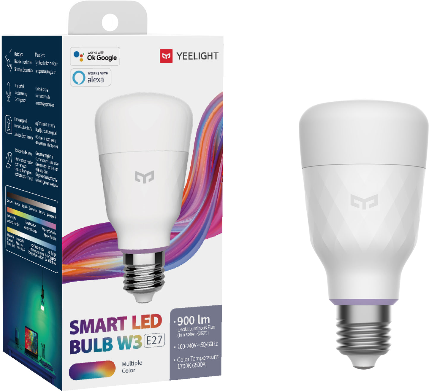 LED žarulja Yeelight W3, Wi-Fi, E27, 8W, 1700K - 6500K, 900lm, višebojna YLDP005