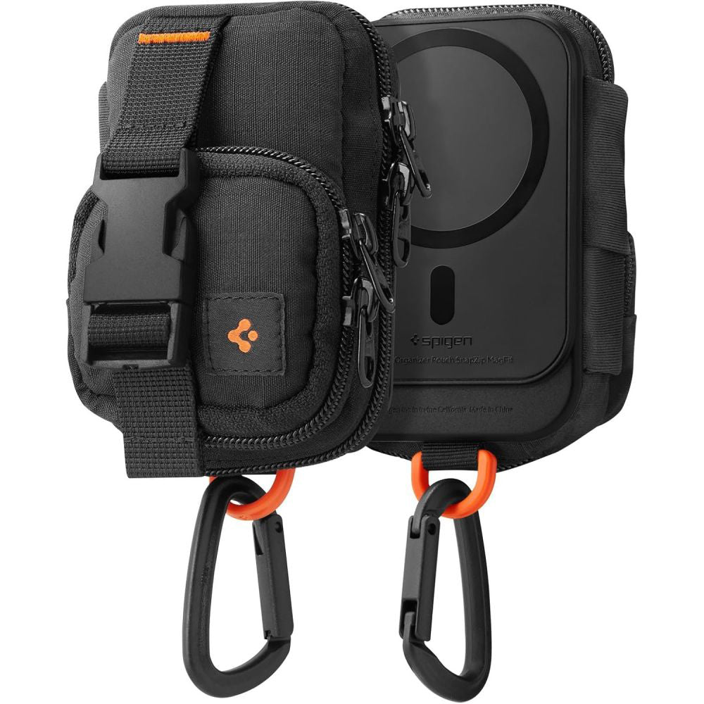 Univerzalna torbica MagSafe za telefon, Spigen, Snap Zip, Crna