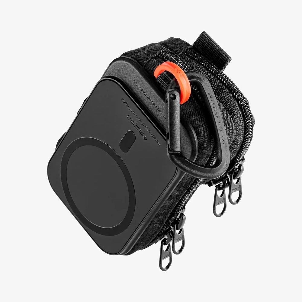 Univerzalna torbica MagSafe za telefon, Spigen, Snap Zip, Crna