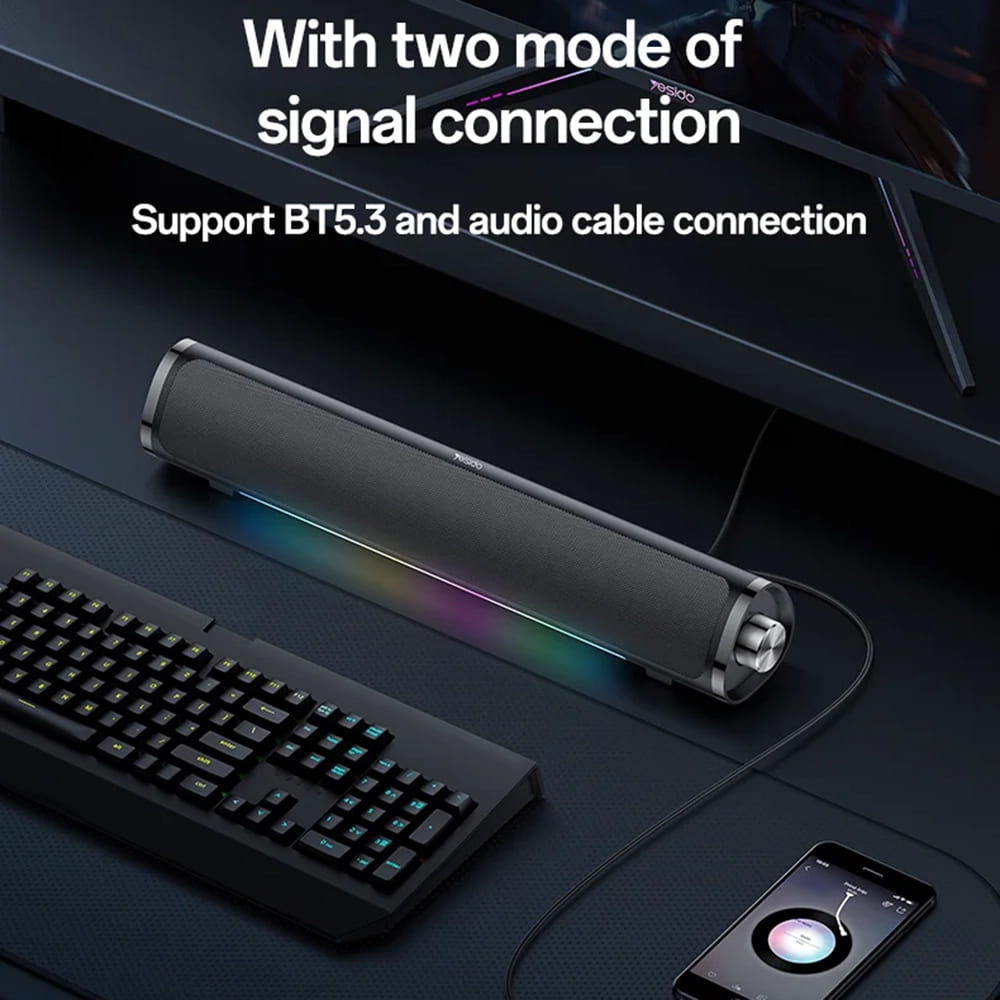 Bluetooth zvučnik Yesido YSW27, 10W, RGB, Crna