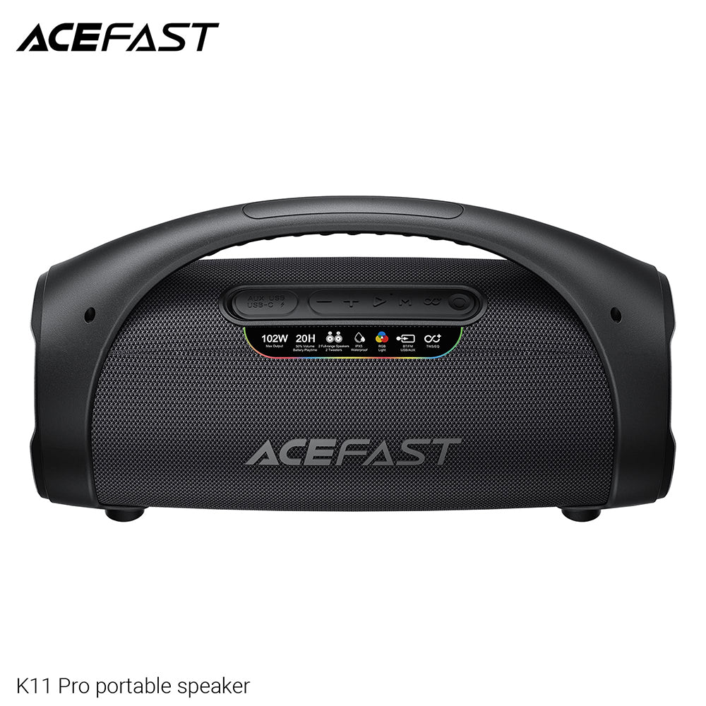 Prenosivi Bluetooth zvučnik Acefast K11 Pro, 102W, RGB, TWS, Vodootporan, Crni