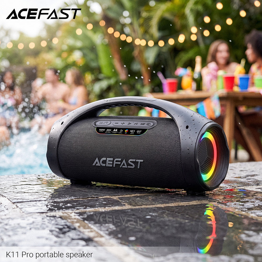 Prenosivi Bluetooth zvučnik Acefast K11 Pro, 102W, RGB, TWS, Vodootporan, Crni