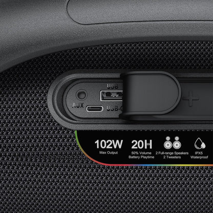 Prenosivi Bluetooth zvučnik Acefast K11 Pro, 102W, RGB, TWS, Vodootporan, Crni