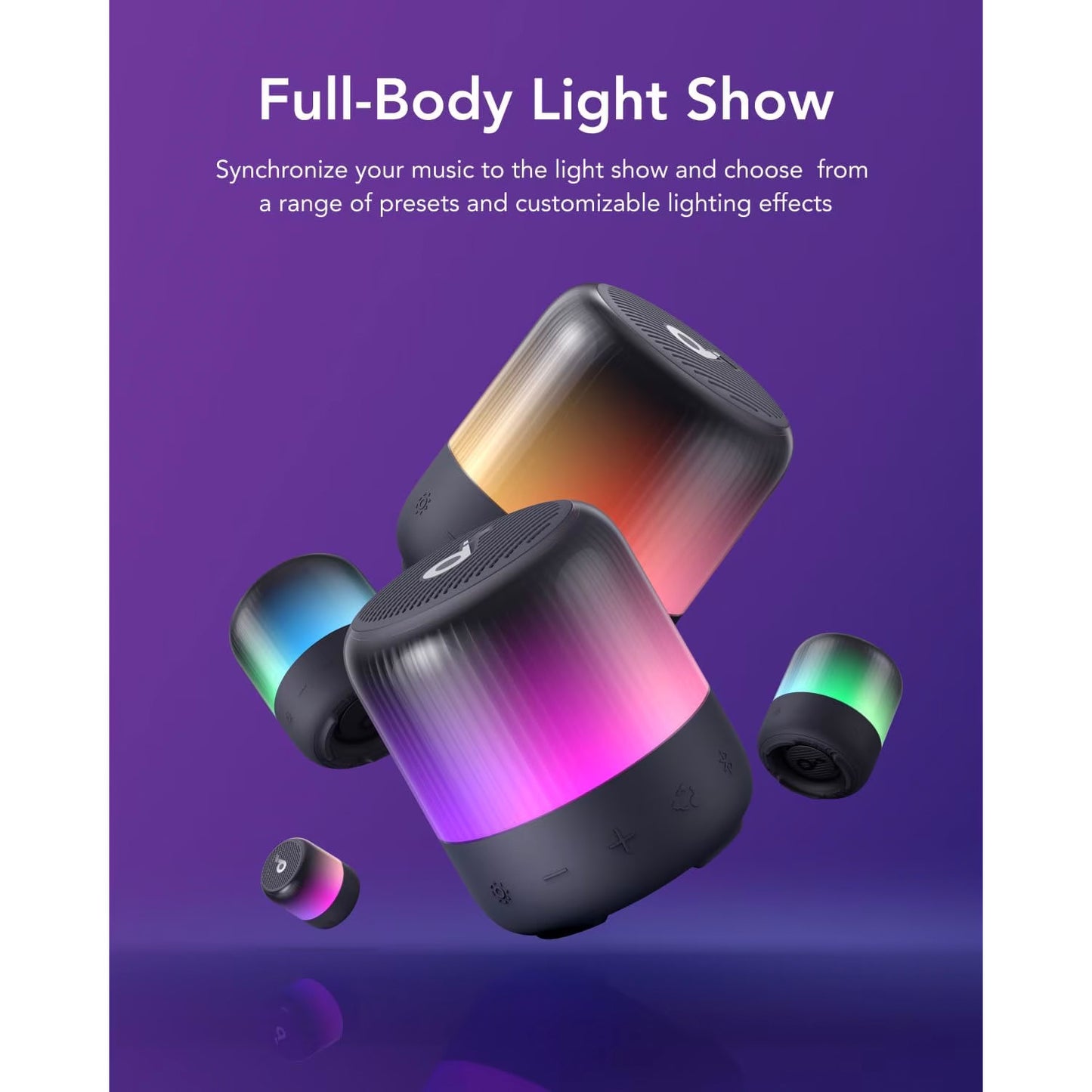 Prenosivi Bluetooth Zvučnik Anker SoundCore Glow Mini, 8W, RGB, Vodootporan, Crni A3136G11