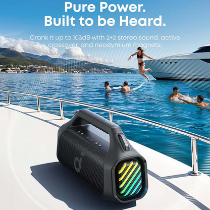 Prenosni Bluetooth zvučnik Anker SoundCore Boom 2 Pro, 140W, TWS, RGB, Vodootporan, Crni A3134A11